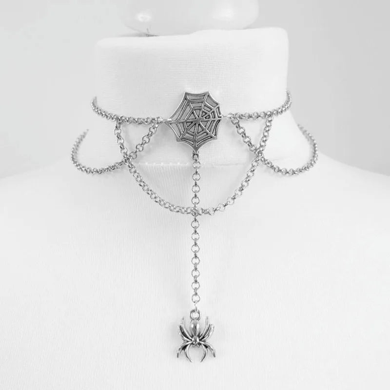 Velvet Web Choker for Halloween