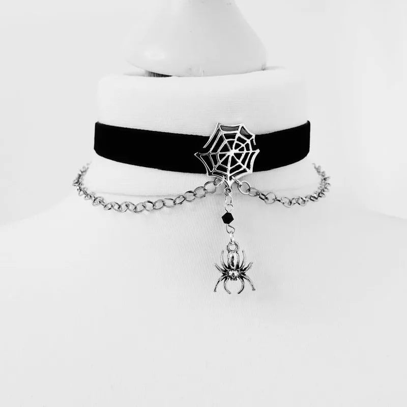 Velvet Web Choker for Halloween