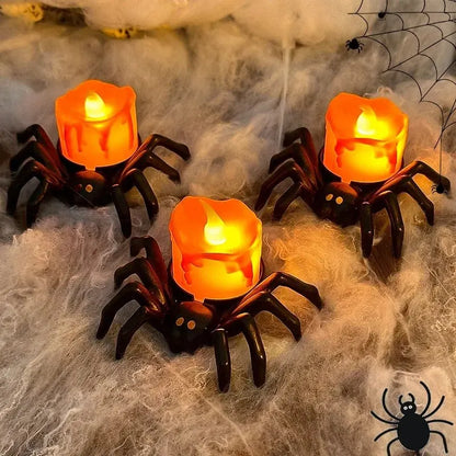 Halloween LED Glowing Spider Candle Lamp